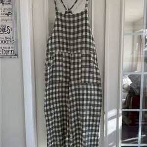 Ghanda Olive Checkered Jumpsuit